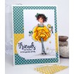 TINY TOWNIE GARDEN GIRL ROSE RUBBER STAMP